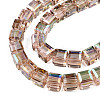 Electroplate Transparent Glass Beads Strands EGLA-N002-28-H03-3