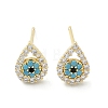 Brass Micro Pave Clear Cubic Zirconia Stud Earrings EJEW-A128-02G-2