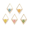 MIYUKI Glass Seed Beaded Rhombus Pendants PALLOY-MZ01127-1
