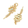 Brass Micro Pave Cubic Zirconia Pendants KK-A291-27B-G-2