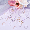 SOFPLATE 200Pcs 2 Colors Brass Wine Glass Charm Rings KK-SP0001-32A-4