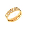 304 Stainless Steel with Clear Cubic Zirconia Finger Rings FS-WG2FC1C-14-2