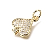 Brass Micro Pave Clear Cubic Zirconia Charms CU-L001-19G-04-2