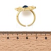 Brass Resin Cuff Open Rings for Women RJEW-K264-13G-5