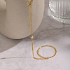 304 Stainless Steel Pave Clear Cubic Zirconia Flat Round Toe Ring Anklets for Women KZ1139-4