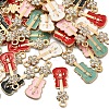 50Pcs 5 Colors Alloy Enamel Pendants ENAM-CJ0002-32-6