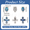 10Pcs Religion Alloy Enamel Blue Oval with Virgin Chandelier Component Links FIND-SC0024-36-2