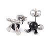 304 Stainless Steel Enamel Stud Earrings for Women EJEW-A049-18P-2