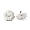 304 Stainless Steel Shell Pearl Flower Stud Earrings for Women EJEW-U020-21P-1