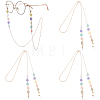 3Pcs Iron & Resin Heart Eyeglasses Chains AJEW-CN0007-83-1