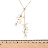 Natural Cultured Freshwater Pearl Rice Beads Tassel Brass Cable Chain Lariat Necklaces for Women NJEW-TA00264-4