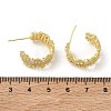 C-Shaped Brass & Clear Cubic Zirconia Stud Earrings KK-CBA36A2-02G-5