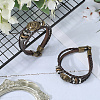 Leather Wide Cord Multi-Strand Bracelets BJEW-WH20009-04-4