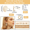 30Pcs Drawbench Flat Round Brass Stud Earring Findings KK-CN0002-37-2
