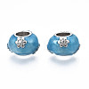 Rack Plating Alloy Enamel European Beads MPDL-N039-087-1