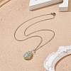 Teardrop Copper Wire Wrapped Natural Gemstone Pendants Necklace NJEW-JN03927-5