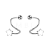 S925 Silver S-shaped Earrings Cuff Earrings AV9909-2-1