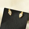 Brass Micro Pave Clear Cubic Zirconia Stud Earrings EJEW-R016-26G-17-2