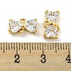 Brass Clear Cubic Zirconia Connector Charms KK-G490-10G-3