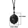 Natural Obsidian Pendant Necklace for Men PW-WG33725-10-1