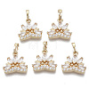 Brass Micro Cubic Zirconia Charms KK-N235-031A-1