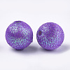 Polyester Thread Fabric Covered Beads WOVE-T009-20mm-05-2