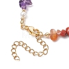 Chakra Natural Rose Quartz & Amethyst & Apatite & Aquamarine & Green Aventurine & Tiger Eye & Carnelian Chip Beaded Bracelets for Women BJEW-JB11740-01-4