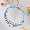 6Pcs 6 Styles Bohemian Natural Shell and Plastic Beaded Waist Chains Sets AJEW-CP0011-36-3