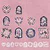 20Pcs 10 Styles Lace Garden PET Sticker PW-WGA75DB-03-1