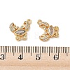 Brass Micro Pave Clear Cubic Zirconia Charms KK-P355-01B-G-3