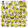 50Pcs PVC Self-Adhesive Cartoon Bees Stickers WG32298-01-1