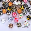 Colorful Pattern Printed Silicone Focal Beads LS-SI-JX0022A-11-2