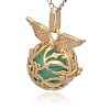 Golden Tone Brass Cage Pendants KK-J213-11G-3