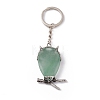 Owl Natural Green Aventurine Pendant Keychain KEYC-G056-01AS-03-3