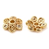 Brass Micro Pave Clear Cubic Zirconia Bead Caps KK-Z089-03G-1