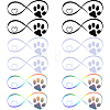 Gorgecraft 15 Sheets 3 Colors Infinity & Heart & Dog Paw Print PVC Waterproof Car Stickers DIY-GF0008-96-1