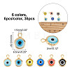 36Pcs 6 Colors Handmade Evil Eye Lampwork Charms FIND-AR0002-02-2