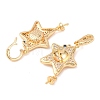 Brass Micro Pave Cubic Zirconia Star Peg Bails KK-A279-01G-2