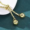 Round Brass Slider Lariat Necklaces for Women NJEW-G162-05G-2