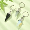 Cone Pendulum Natural & Synthetic Mixed Gemstone Keychain KEYC-TA00017-2