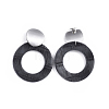 PU Leather Dangle Stud Earrings EJEW-JE03294-01-2