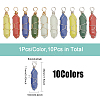10Pcs 10 Colors Synthetic Luminous Stone Double Terminal Pointed Dyed Pendants G-CA0001-71-2