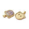 Brass Micro Pave Cubic Zirconia with Synthetic Opal Pendants KK-D096-22G-2