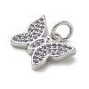 Rack Plating Brass Micro Pave Cubic Zirconia Pendants KK-K392-42P-2