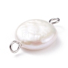 Natural Baroque Pearl Keshi Pearl Connector Charms PALLOY-JF01495-01-3