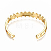 Brass Micro Pave Clear Cubic Zirconia Cuff Bangles BJEW-N302-006B-NF-2