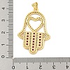 Rack Plating Brass Micro Pave Cubic Zirconia Pendants KK-K341-71G-3