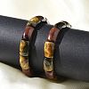 Natural Tiger Eye Bead Stretch Bracelets for Women Men BJEW-C097-02A-3