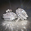 Brass Pave Cubic Zirconia Stud Earrings WGFE2F1-01-1