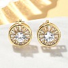 Brass Micro Pave Clear Cubic Zirconia Clip-on Earrings EJEW-A132-02A-G-1